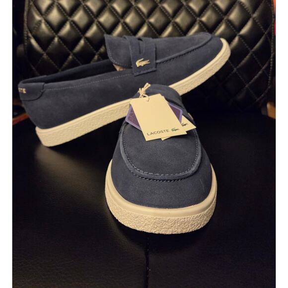 Lacoste Blue Suede Penny Loafers - Picture 1 of 1